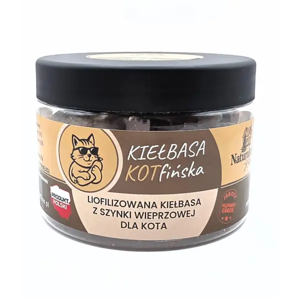 Kiełbasa KOTfińska – Liofilizowana kiełbasa z szynki 100% dla kota | 70 g Human Grade